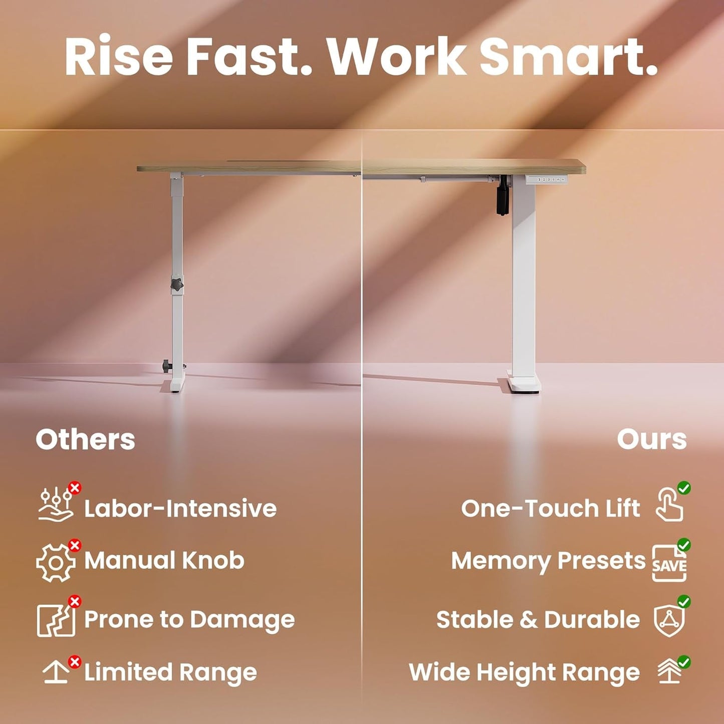 Adjustable Height Electric Standing Desk with Memory Settings-4