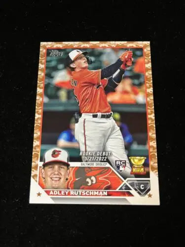 Adley Rutschman 2023 Topps Update US180 Memorial Day Camo Rookie Card #/25