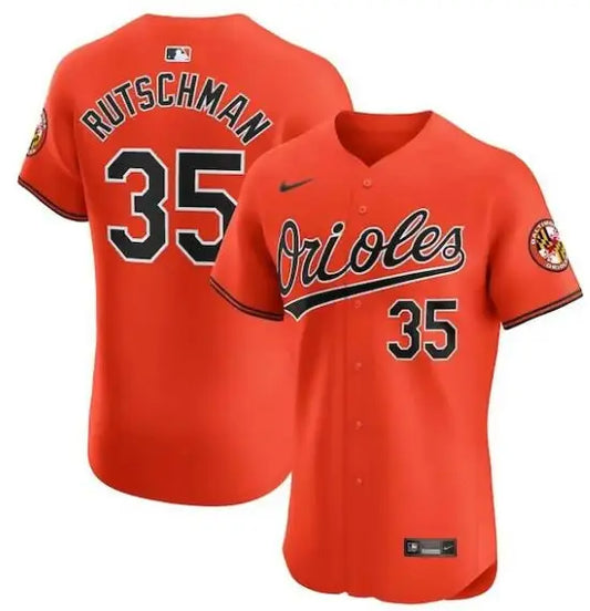 Orange baseball jersey worn by Adley Rutschman of the Baltimore Orioles Nike Alternate Elite Team