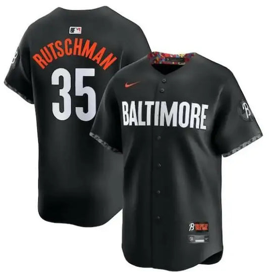 Black Adley Rutschman Baltimore Orioles Nike City Connect Limited Jersey top view