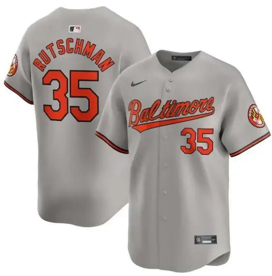 Gray Baltimore Orioles baseball jersey worn by Adley Rutschman, Nike Road Limited Player Jersey
