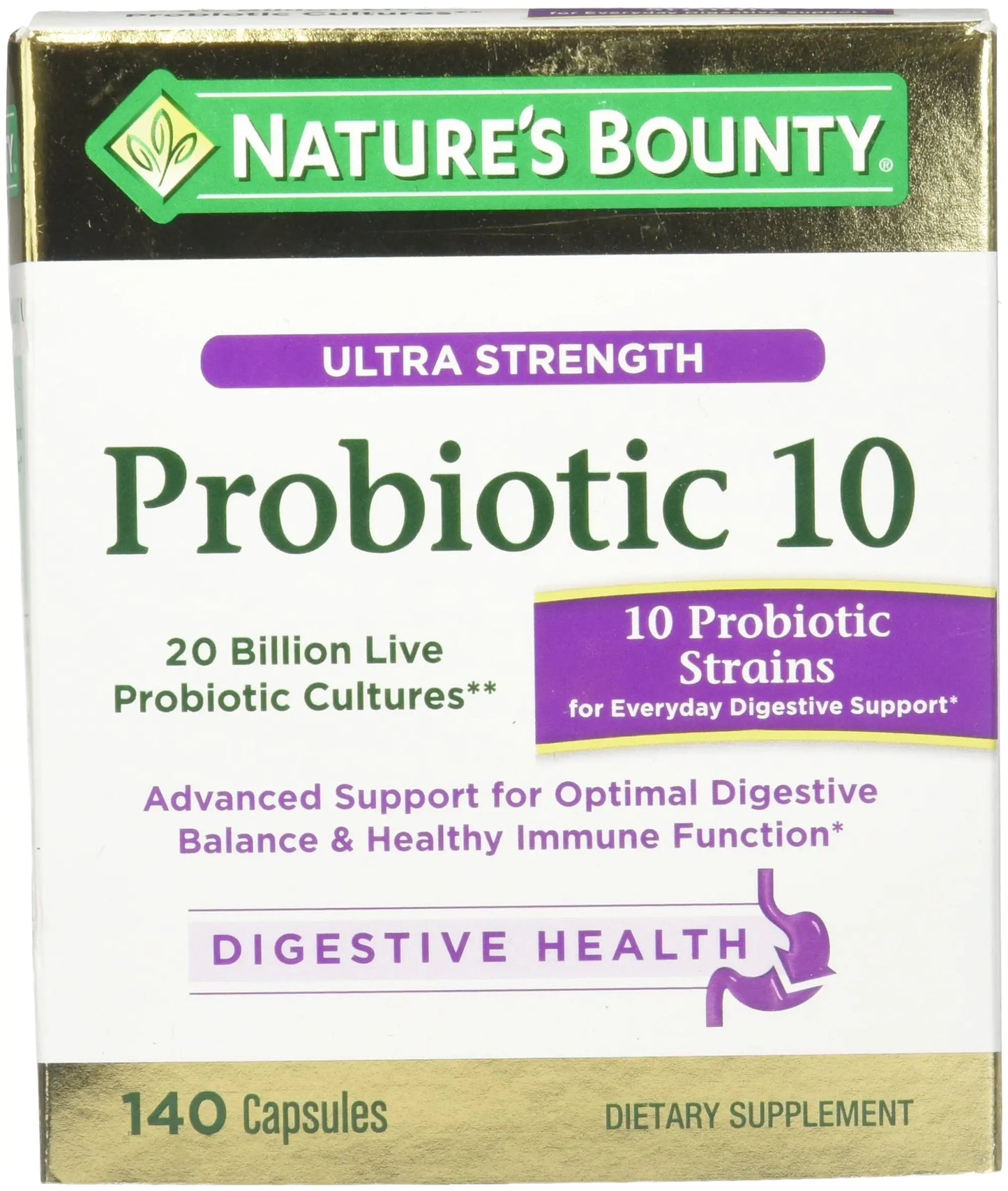 Natures Bounty Ultra Strength Probiotic 10 140 Capsules