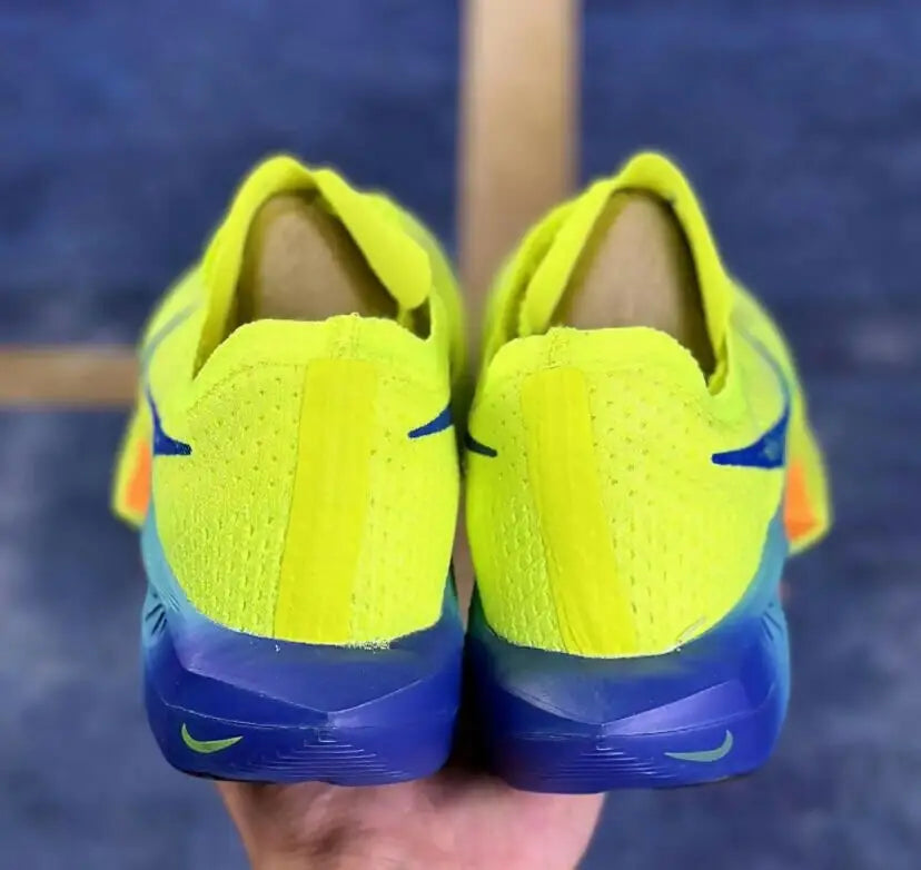 Vibrant Neon Yellow and Blue Air Zoom Alphafly Next Vaporfly 3 Green Volt athletic shoes with fast shipping