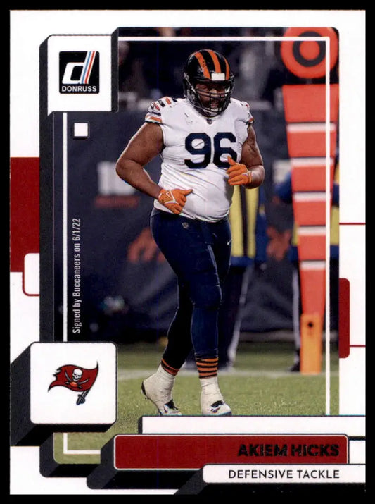 Akiem Hicks football card from 2022 Donruss Tampa Bay Buccaneers series