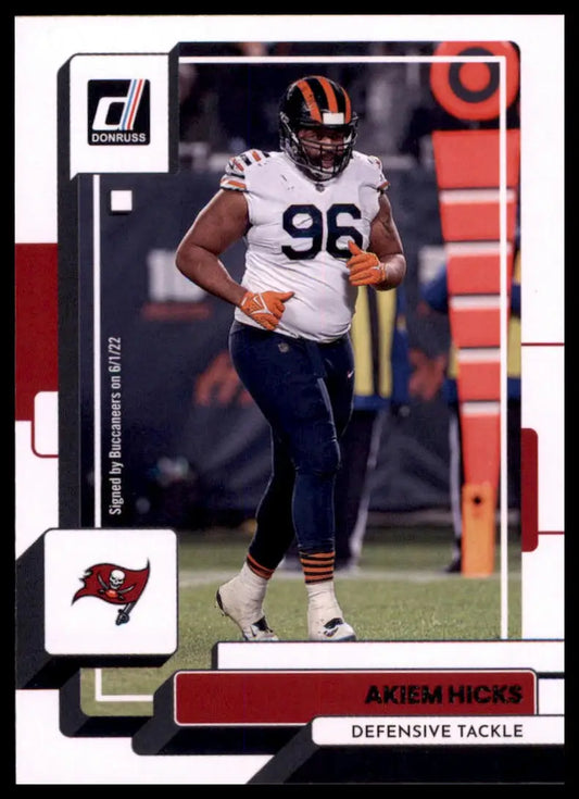 Akiem Hicks football card from 2022 Donruss Tampa Bay Buccaneers series