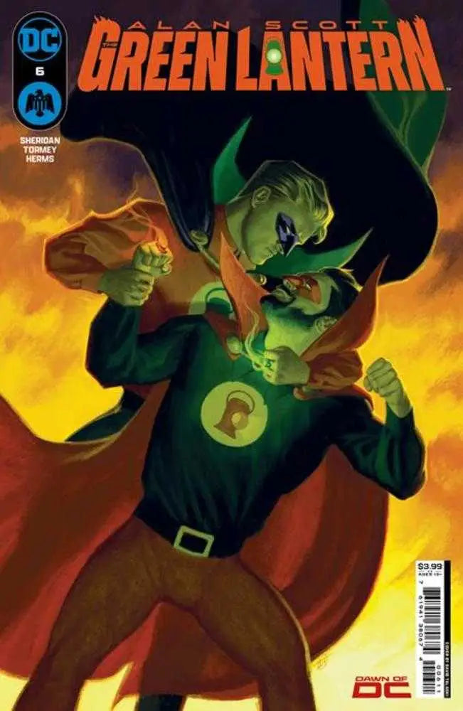 Comic book cover of Alan Scott The Green Lantern #6 with dynamic glowing energy action