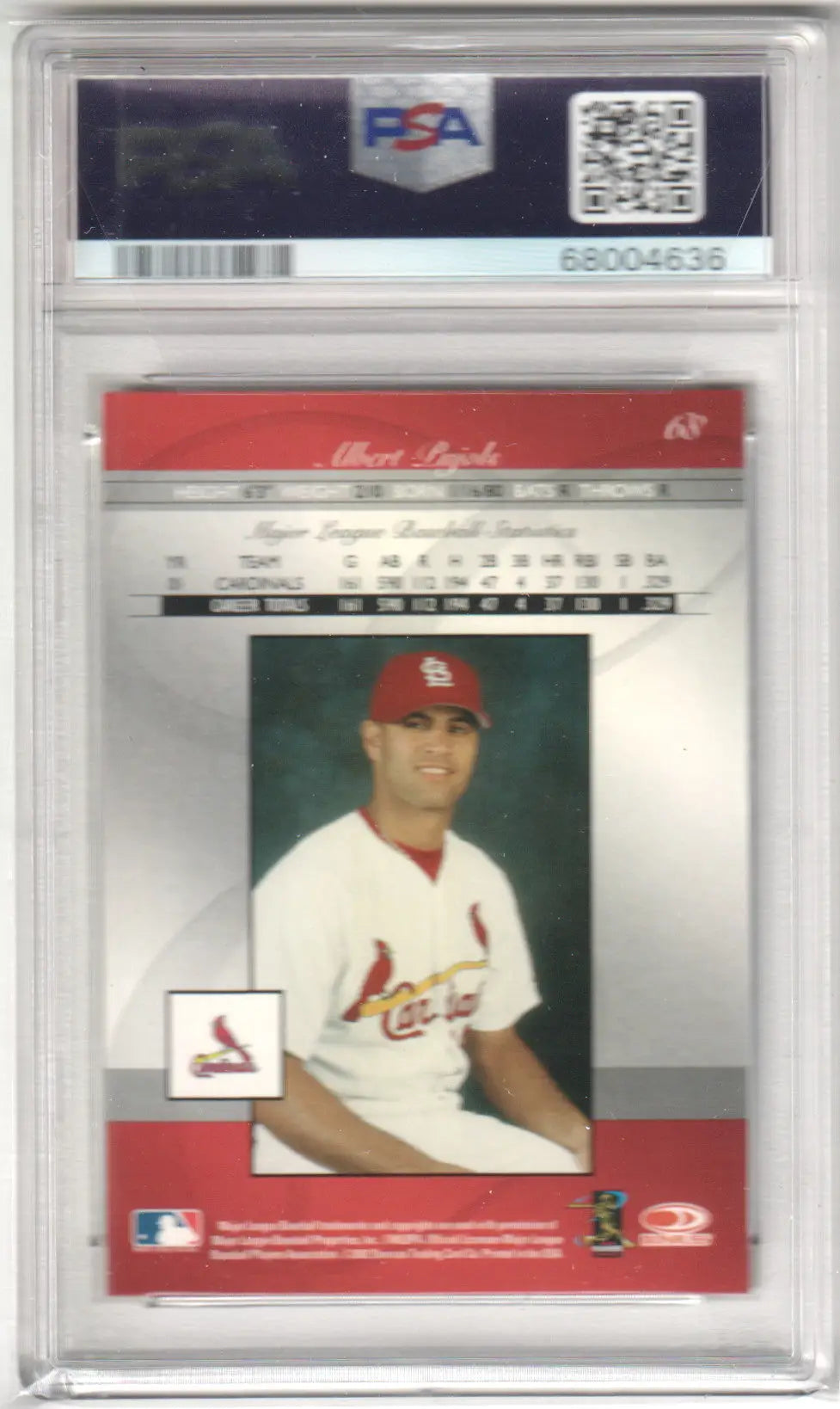 Graded Albert Pujols baseball card from Donruss Elite by Columbia Hobby