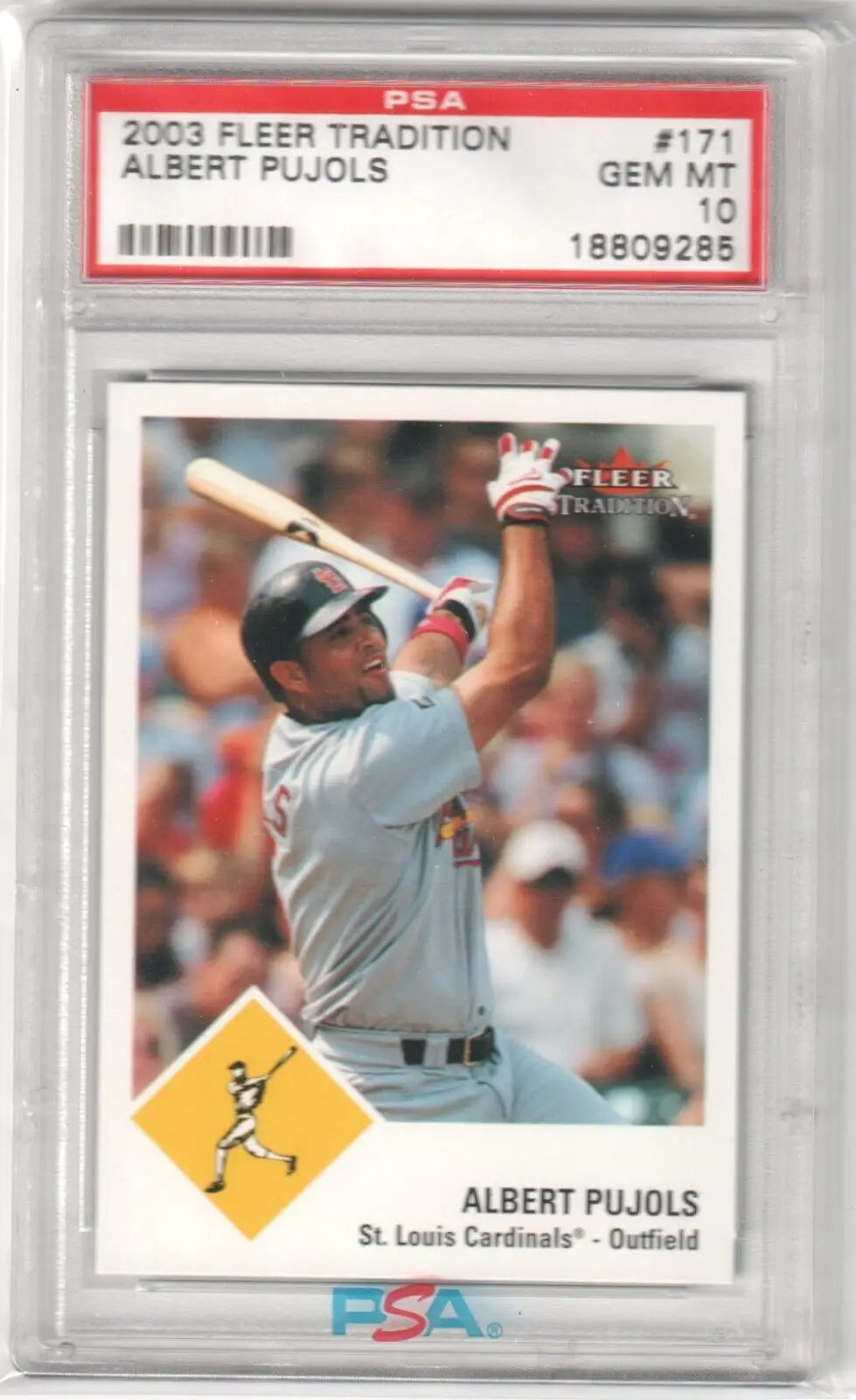 PSA 10 GEM MINT Albert Pujols 2003 Fleer Tradition baseball card - single cards from Columbia Hobby