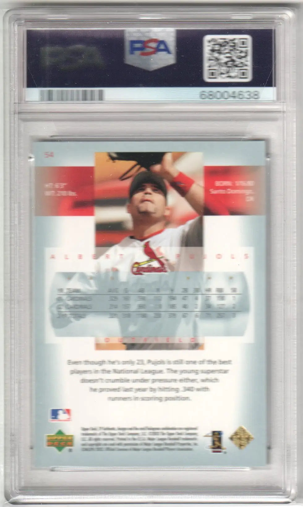 Graded Albert Pujols 2003 Upper Deck SP Authentic baseball card at Columbia Hobby