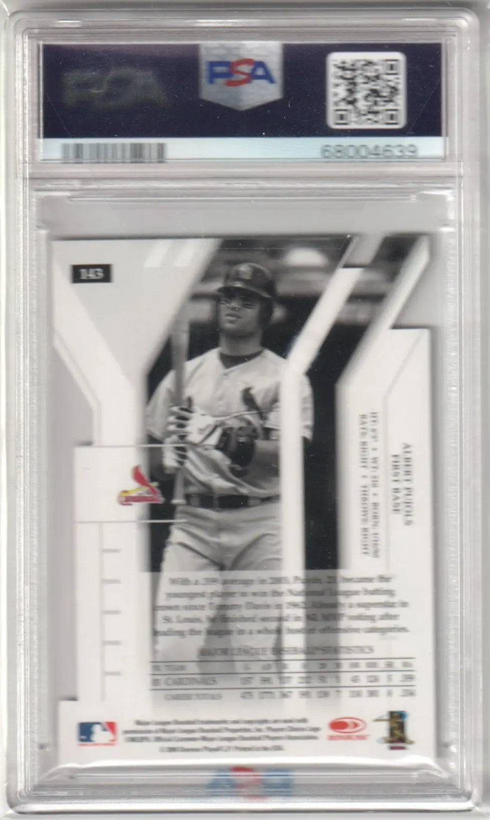 Graded Albert Pujols 2004 Donruss Elite Extra Edition baseball card from Columbia Hobby