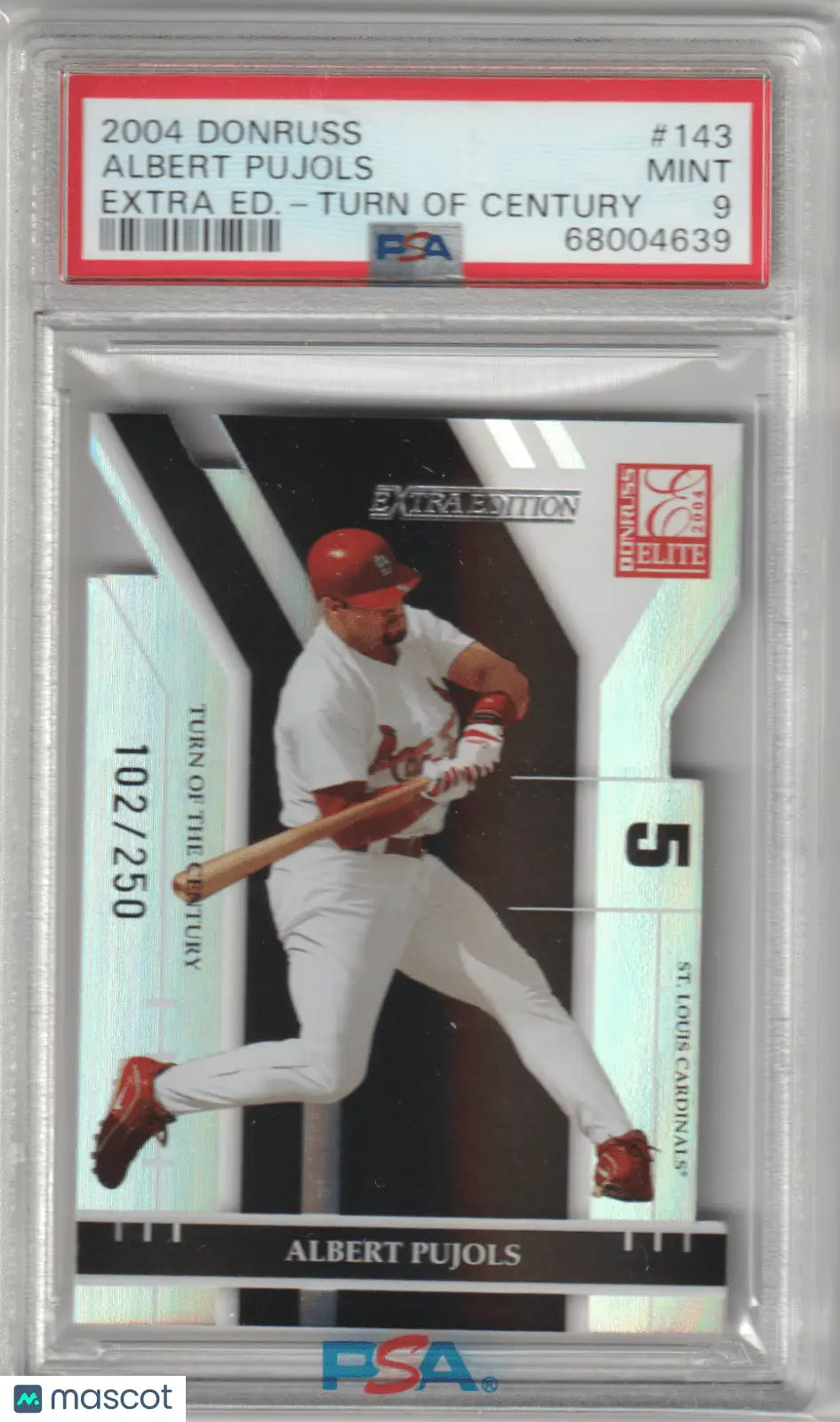 Graded Albert Pujols baseball card from Donruss Elite Extra Edition by Columbia Hobby
