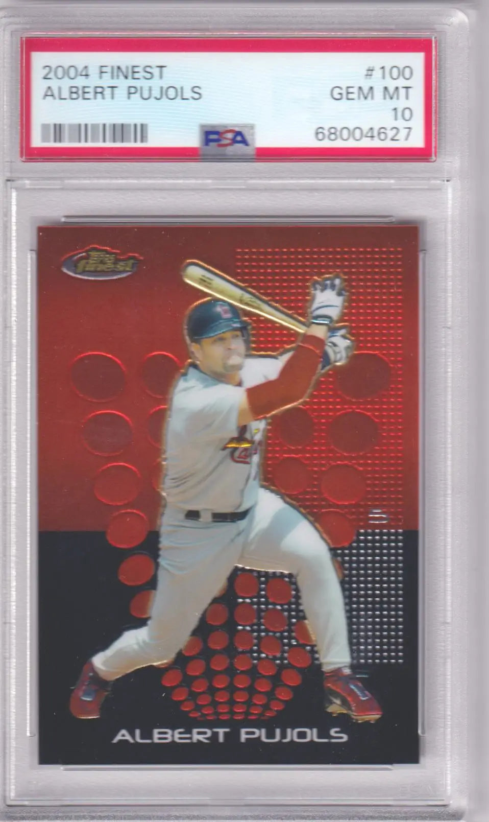 Graded Albert Pujols 2004 Topps Finest baseball card at Columbia Hobby PSA 10