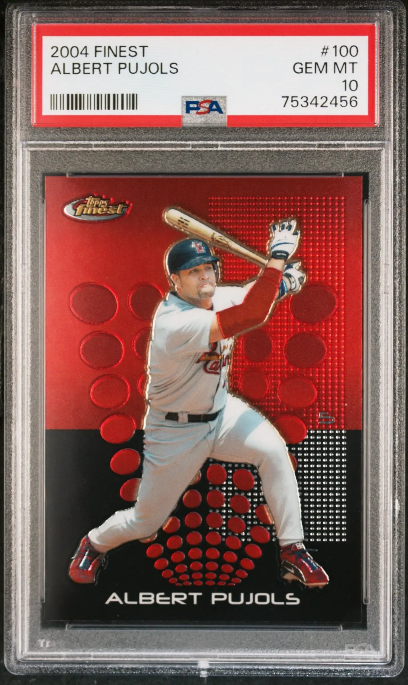 Graded Albert Pujols 2004 Topps Finest #100 PSA 10 GEM MNT from Columbia Hobby