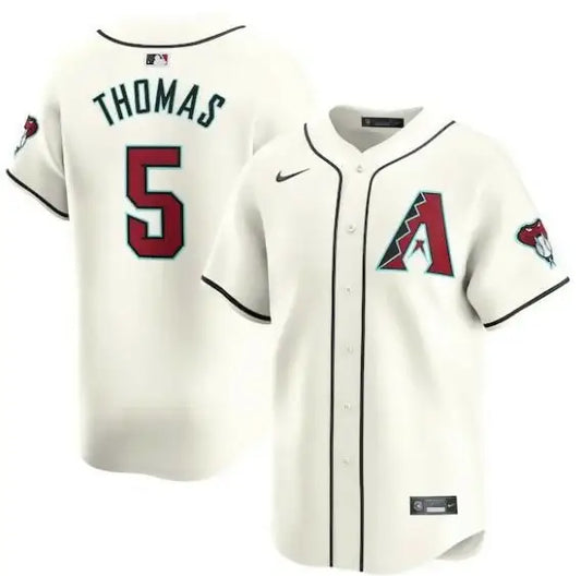 Cream-colored Arizona Diamondbacks Nike Home Limited Player Jersey worn by Alek Thomas