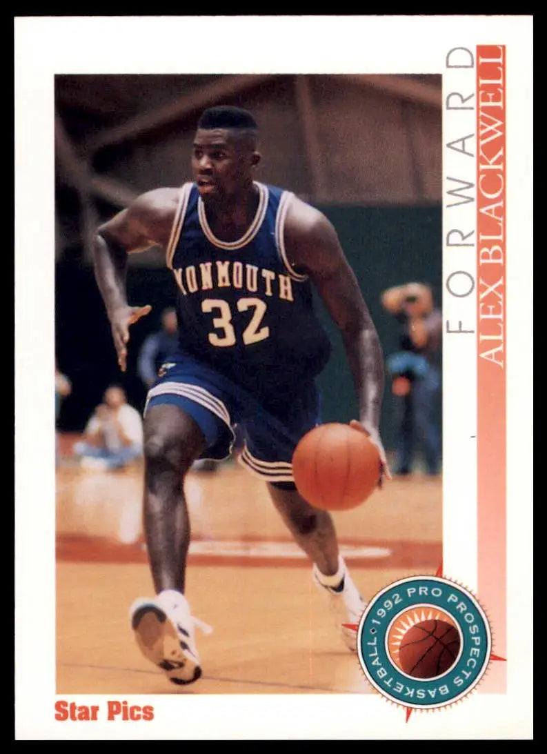 Alex Blackwell basketball card from Star Pics series, featuring Alex Blackwell Monmouth Hawks
