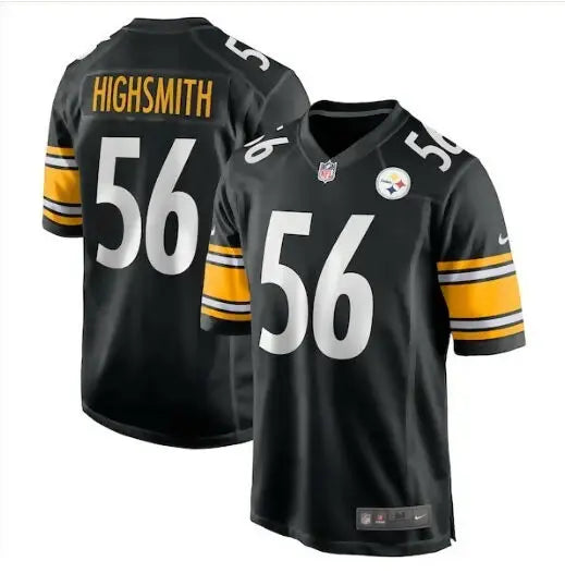 Black Pittsburgh Steelers Alex Highsmith Nike Game Jersey with HIGHSMITH and 56 in gold and white