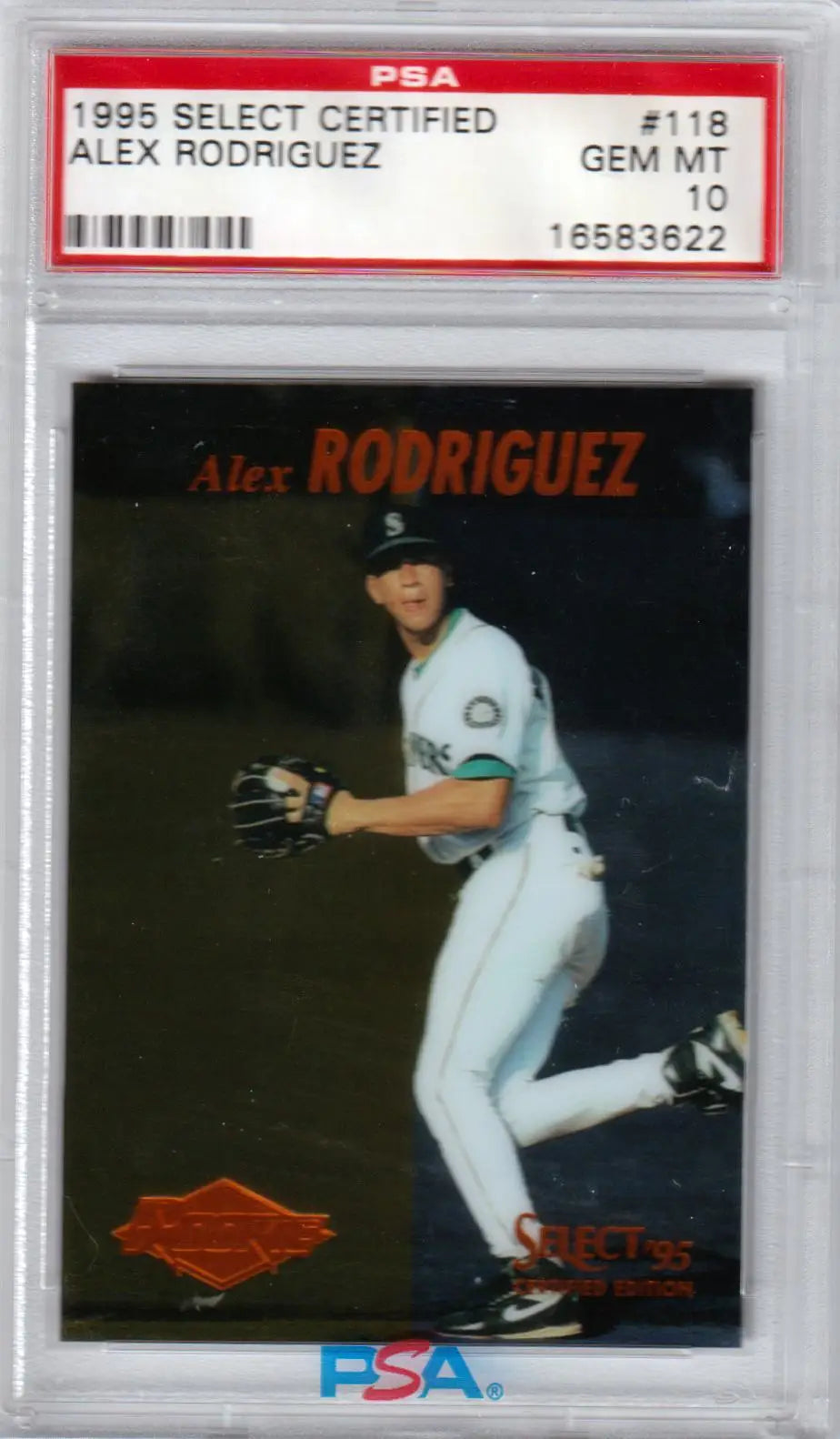 Alex Rodriguez baseball card in PSA graded holder from Columbia Hobby, select certified rookie