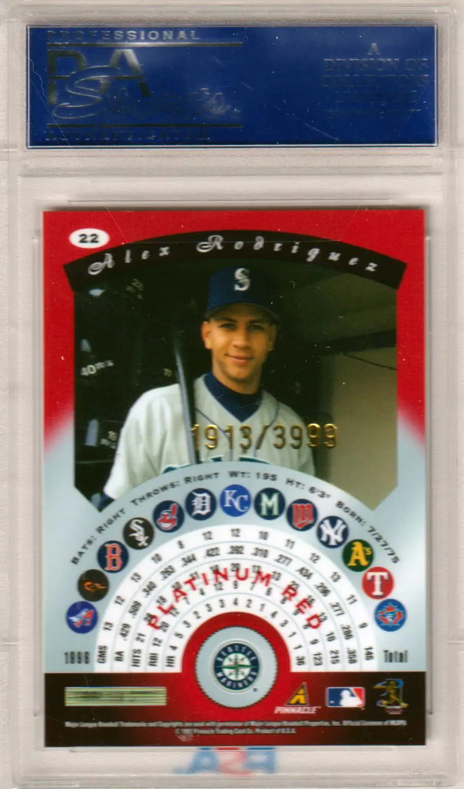 Alex Rodriguez baseball card from Pinnacle Totally Certified series at Columbia Hobby