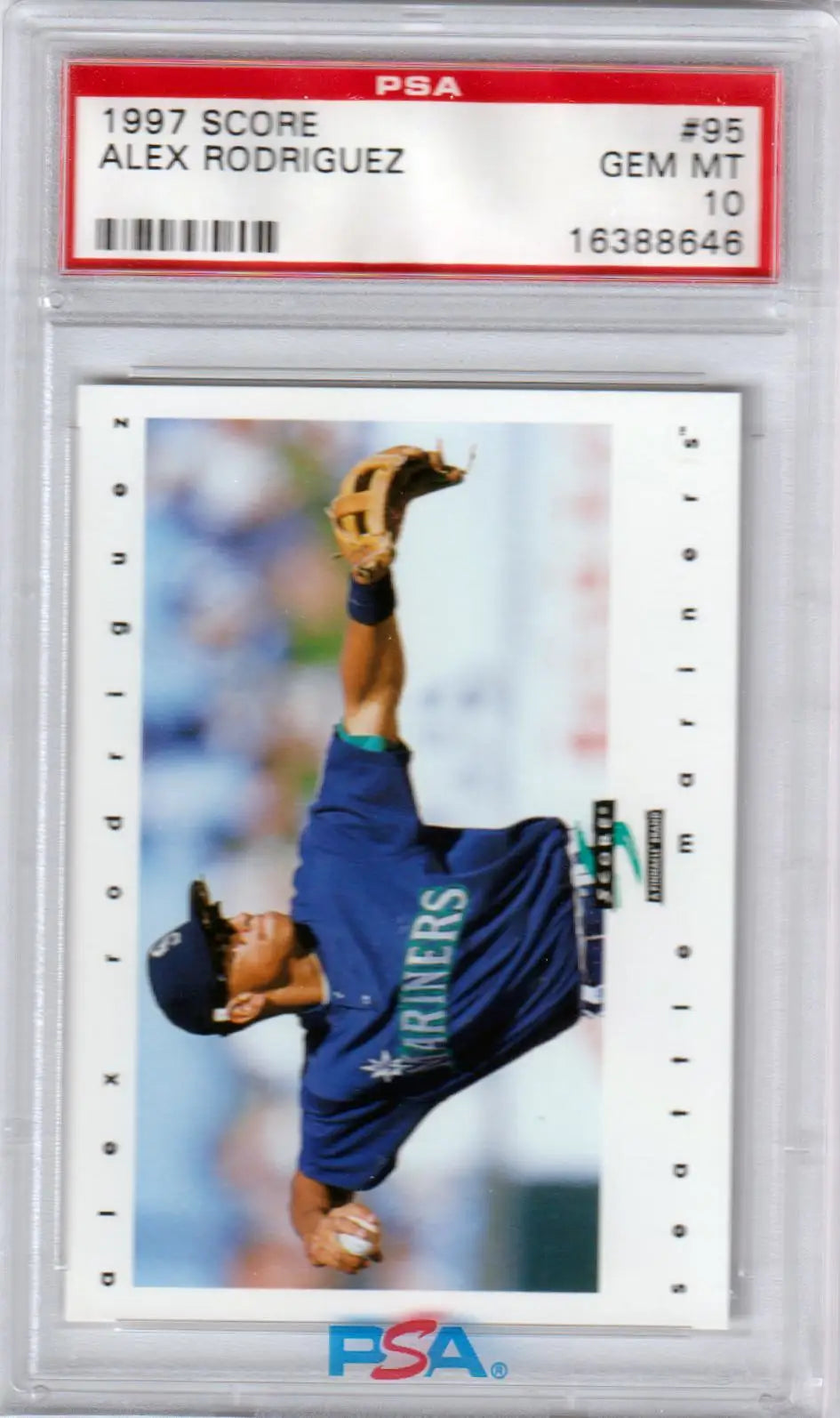 Graded Alex Rodriguez baseball card from Columbia Hobby Score Alex Rodriguez 1997 Mariner