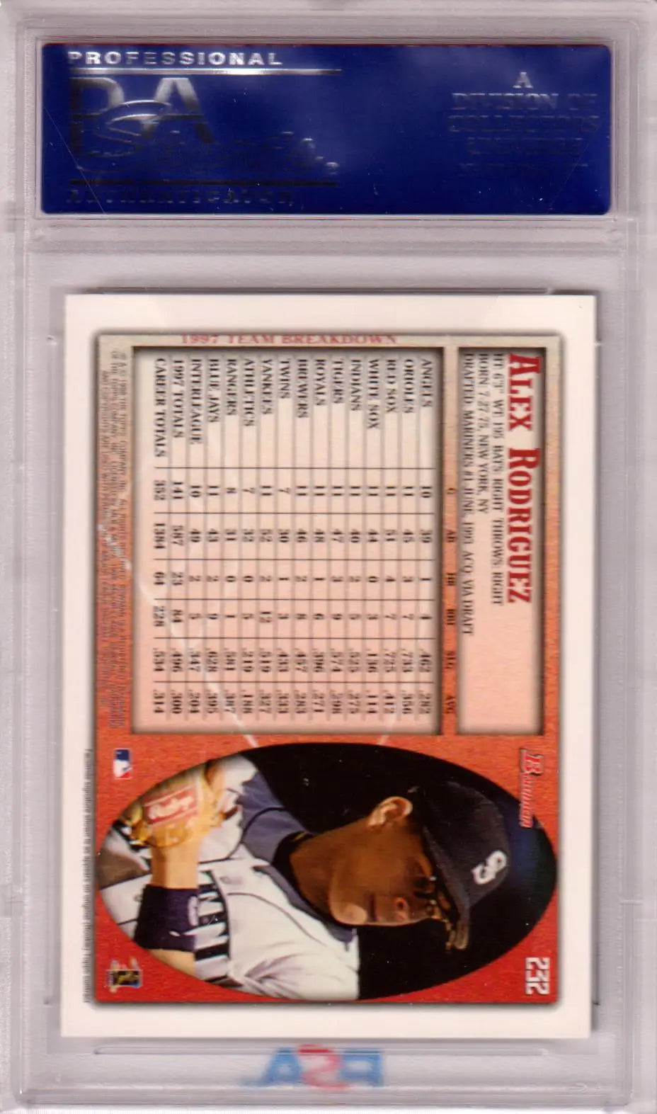 Alex Rodriguez baseball card from Bowman Alex Rodriguez 1998 Mariners collection