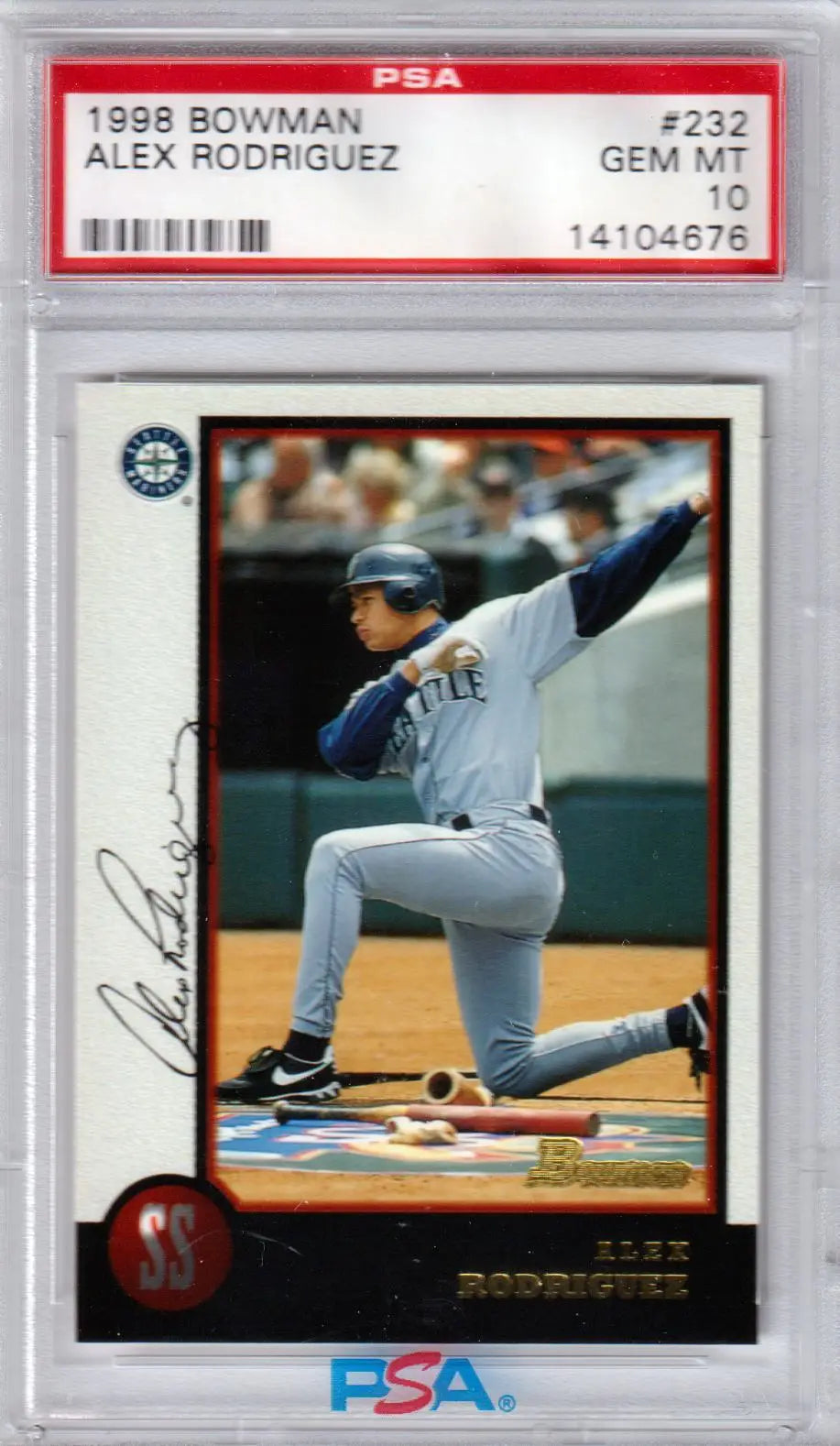 Graded Alex Rodriguez baseball card from Bowman Alex Rodriguez series by Columbia Hobby