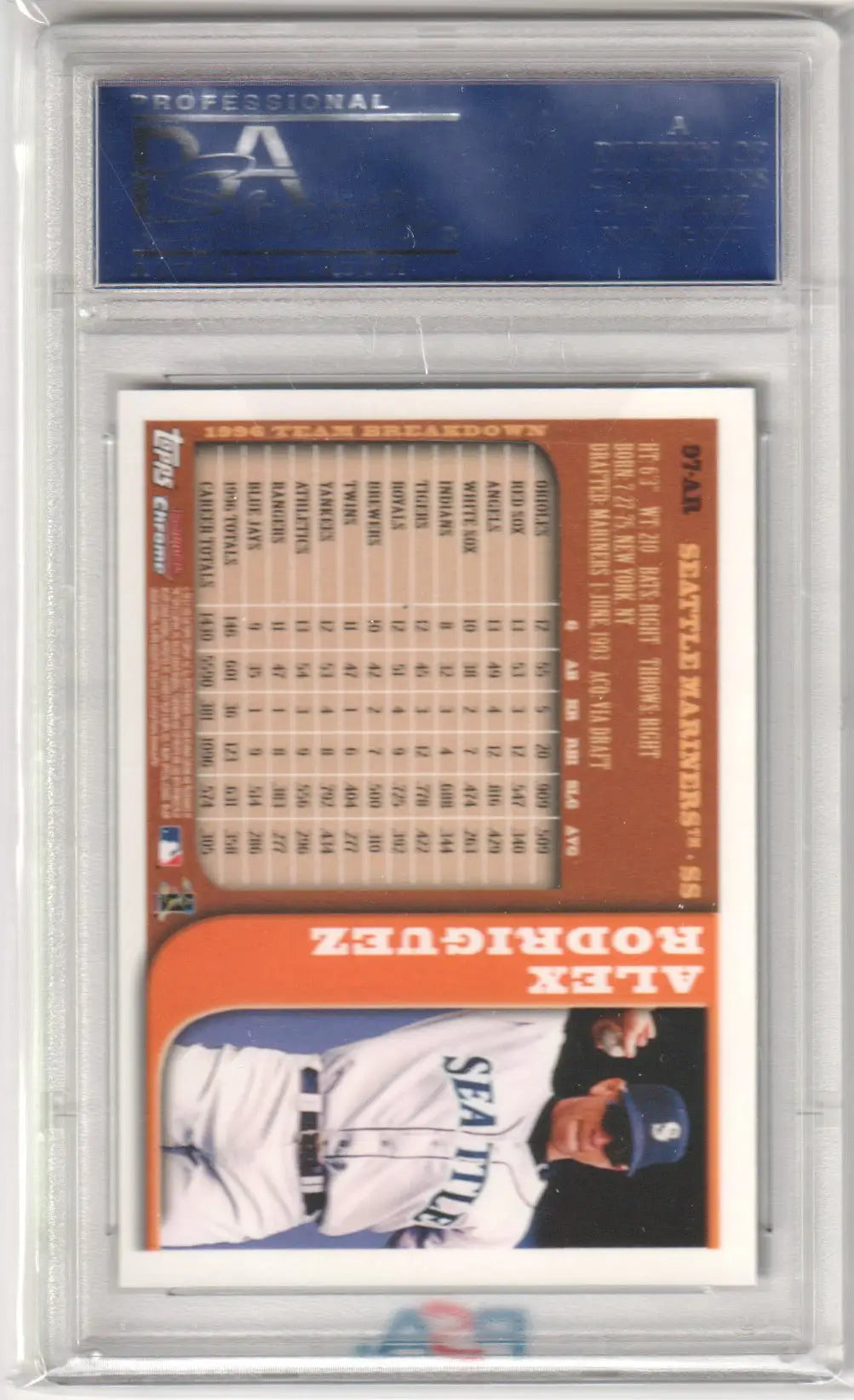 Graded Alex Rodriguez Bowman Chrome baseball card at Columbia Hobby in GEM MINT condition
