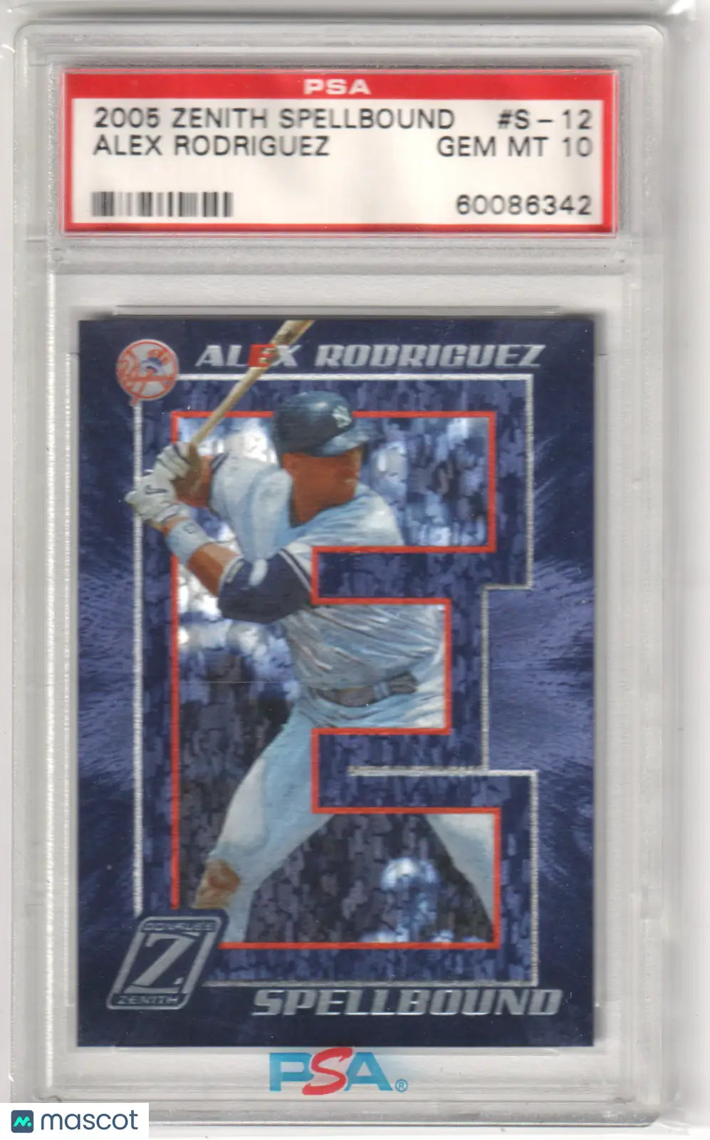 Graded Alex Rodriguez baseball trading card from Donruss Zenith Spellbound by Columbia Hobby
