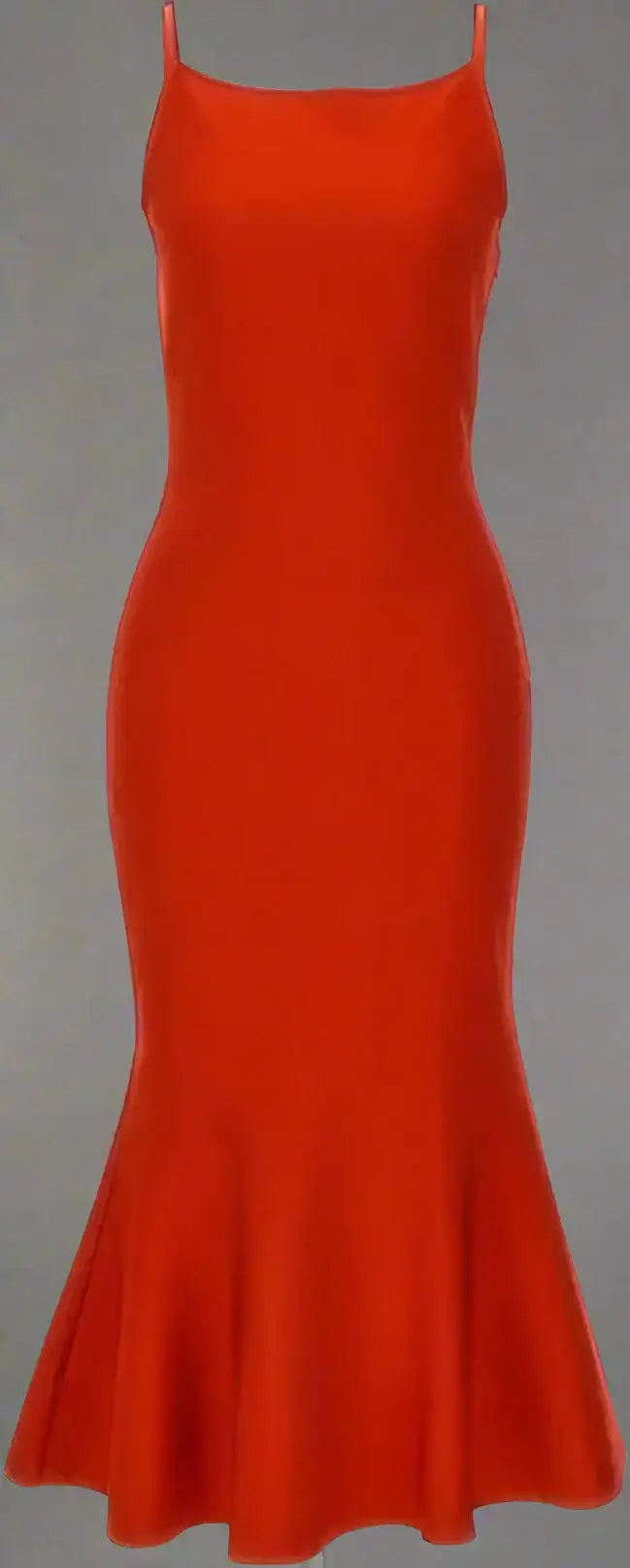 Red mermaid-style midi dress with spaghetti straps from Alexander McQueen Viscose collection