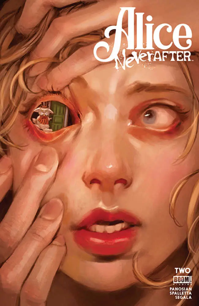 Artistic illustration of a keyhole reflection, featured on Alice Never After #2 cover