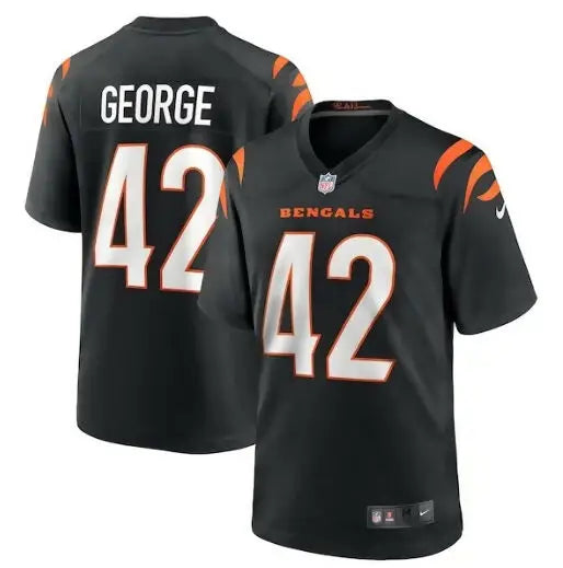 Black Cincinnati Bengals Nike Game Player Jersey with GEORGE 42 on the back