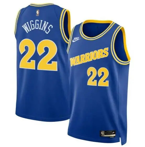 Blue Golden State Warriors Nike Swingman Jersey with Wiggins 22 and Warriors 22