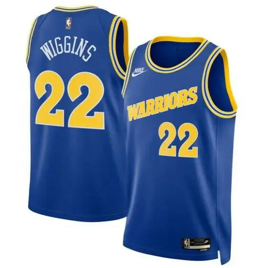 Blue Golden State Warriors Nike Swingman Jersey with Wiggins 22 and Warriors 22