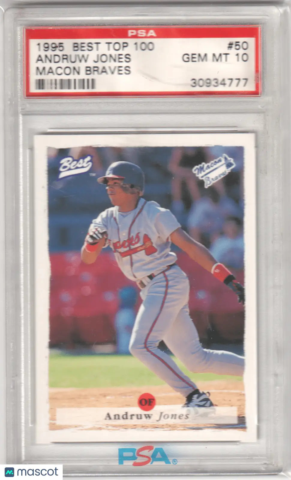 Graded Andruw Jones baseball card Macon Braves PSA 10 Columbia Hobby GEM MINT