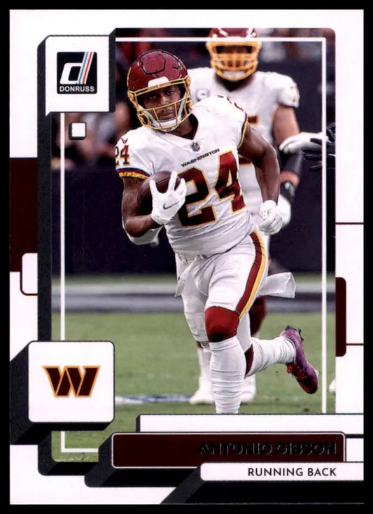 Antonio Gibson football card from 2022 Donruss Washington Commanders series