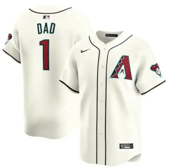 Cream-colored Arizona Diamondbacks Nike #1 Dad Home Limited Jersey for baseball fans