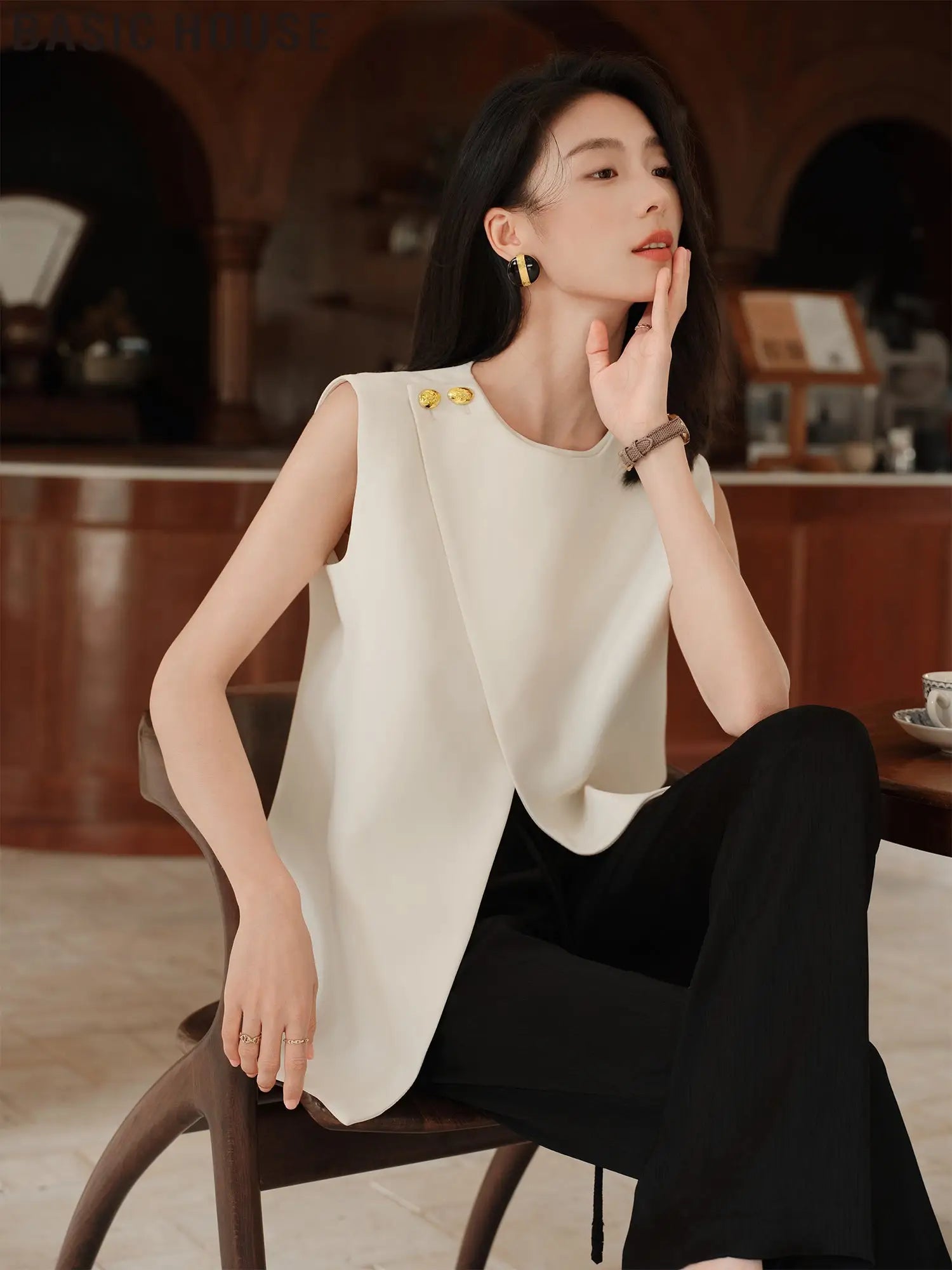 Asymmetrical Sleeveless Vest Top for Summer 2025 - Tops