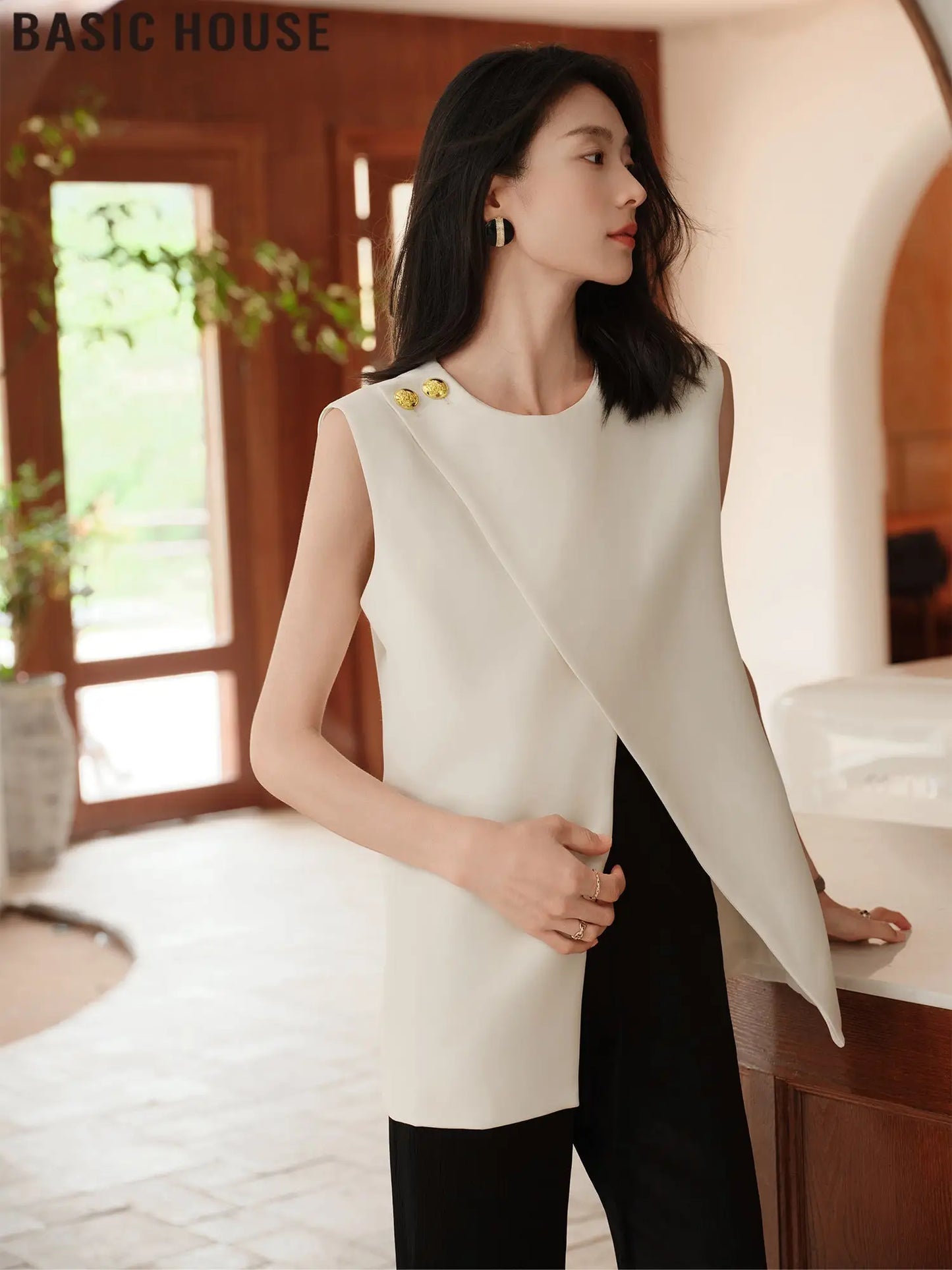 Asymmetrical Sleeveless Vest Top for Summer 2025 - Tops