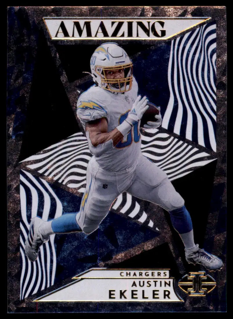 Austin Ekeler football card from Panini Illusions 2022 Los Angeles Chargers product