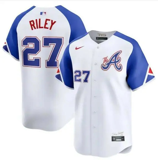 White and blue Atlanta Braves Nike City Connect Limited Baseball Jersey