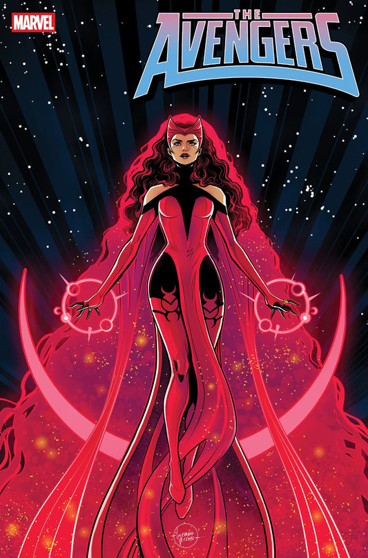 Comic book featuring Scarlet Witch on cover from Avengers #31 Luciano Vecchio Stormbreakers class variant