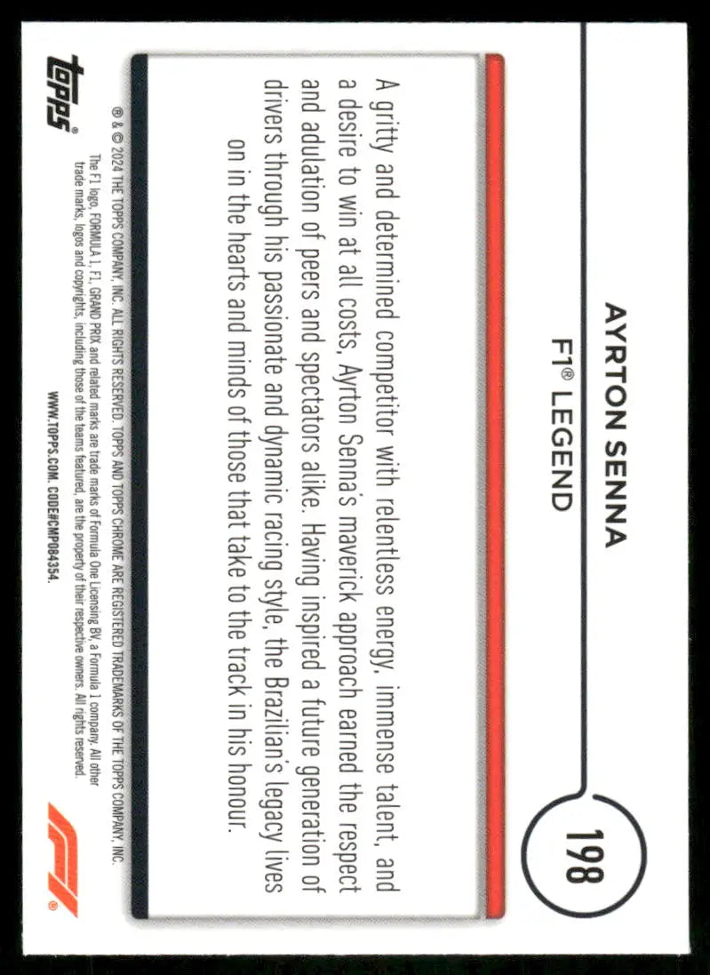 Ayrton Senna #198 Racing - Racing Collectible