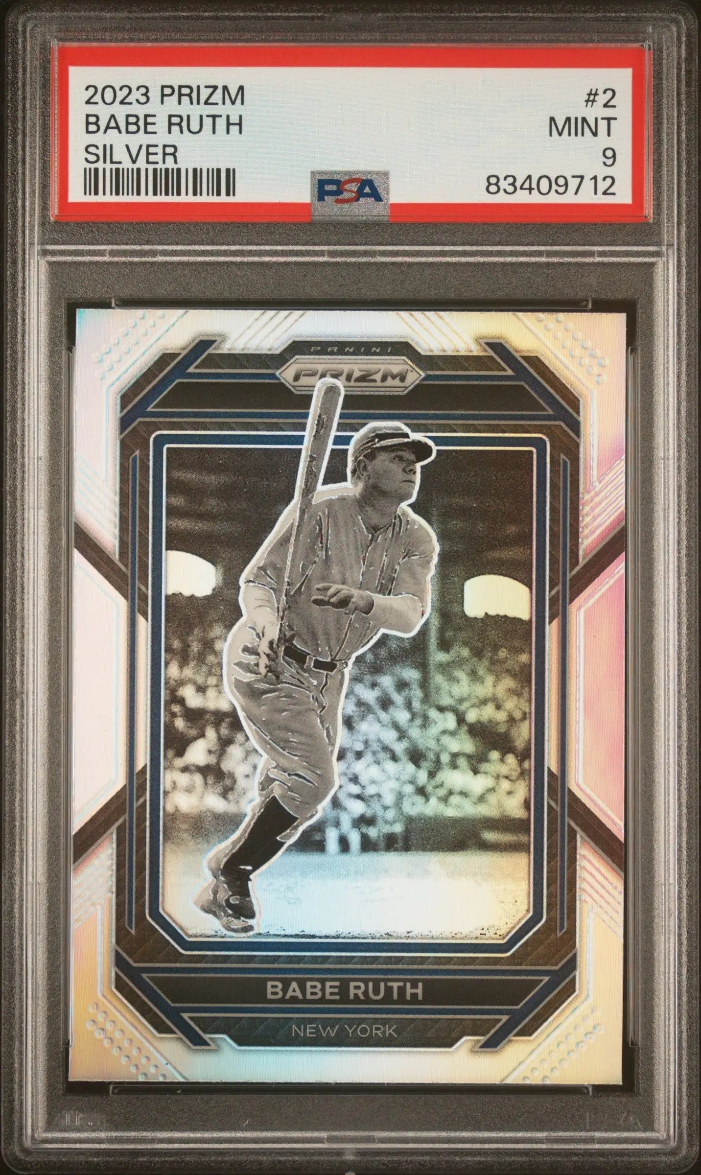 Graded Babe Ruth baseball card from Panini Prizm for Columbia Hobby collectors