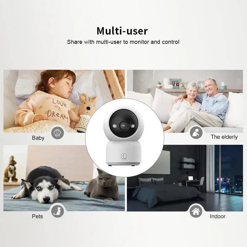 White Baby Monitoring Camera 2.4GHz Infrared Night Vision with decorate root 750px height