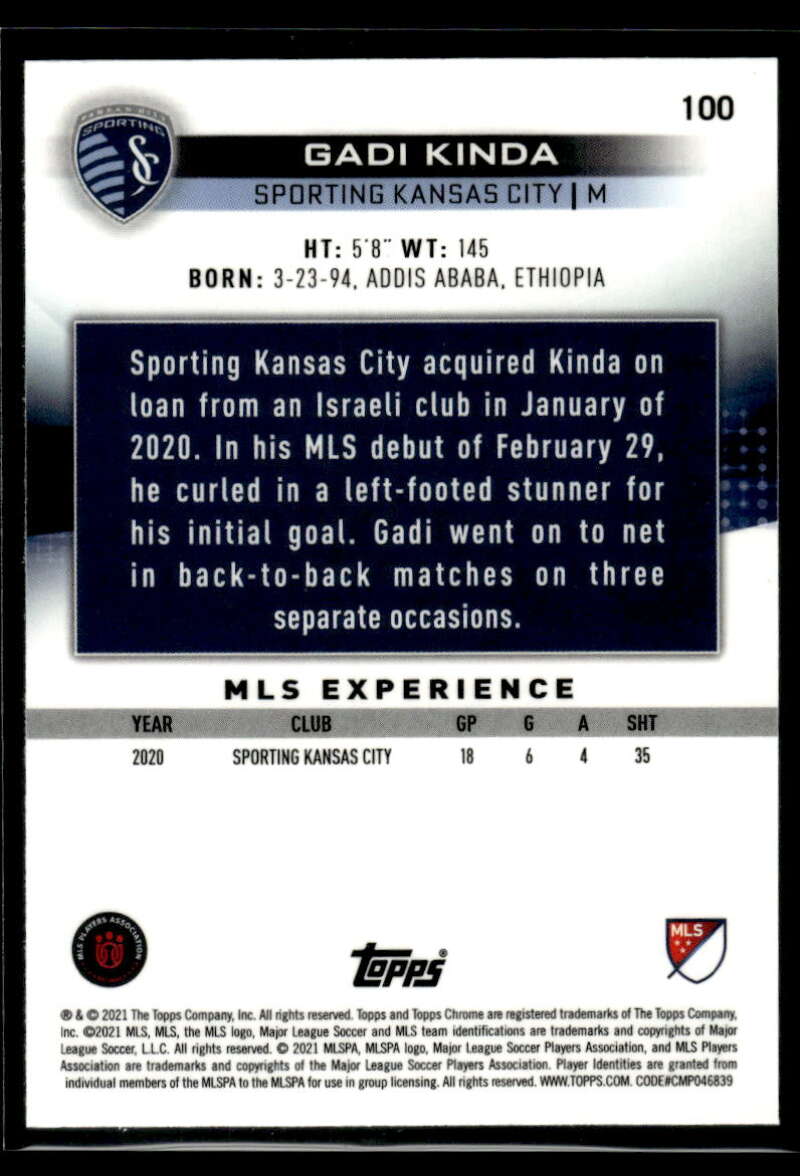 2021 Topps Chrome MLS #100 Gadi Kinda NM-MT Sporting Kansas City Soccer Card