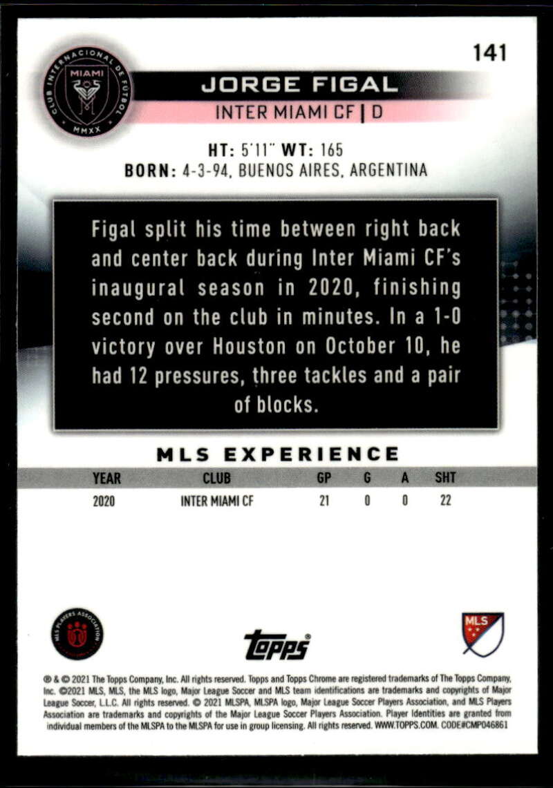 2021 Topps Chrome MLS #141 Jorge Figal NM-MT Inter Miami CF Soccer Card