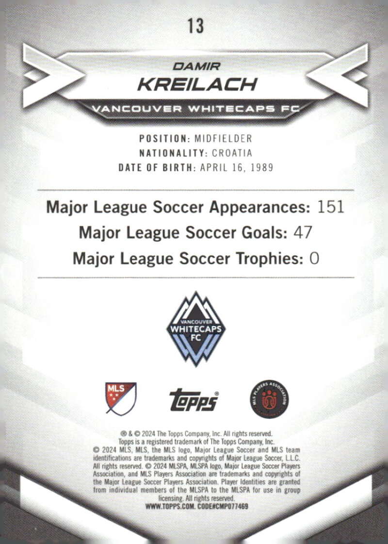 2024 Topps MLS Superstars #13 Damir Kreilach NM-MT Vancouver Whitecaps FC Soccer Card