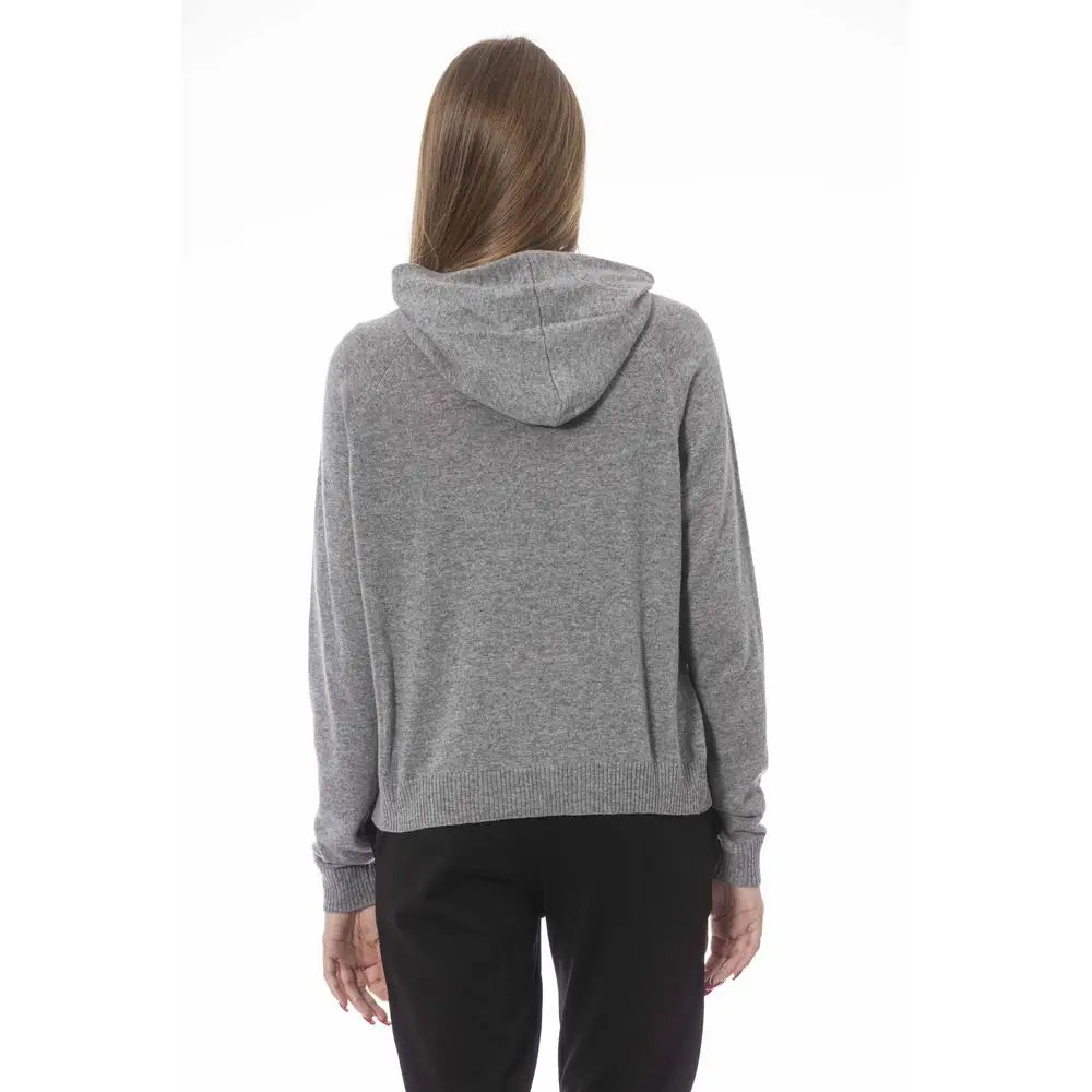 Baldinini Trend Gray Wool Women Sweater - M