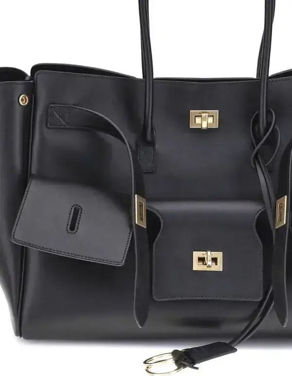 BALENCIAGA black or grey leather Bel Air medium Shoulder Bag