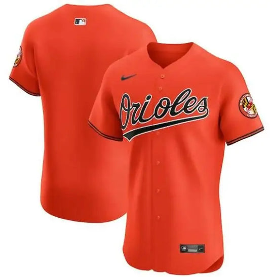 Orange Baltimore Orioles Nike Alternate Vapor Premier Elite Patch Jersey displayed