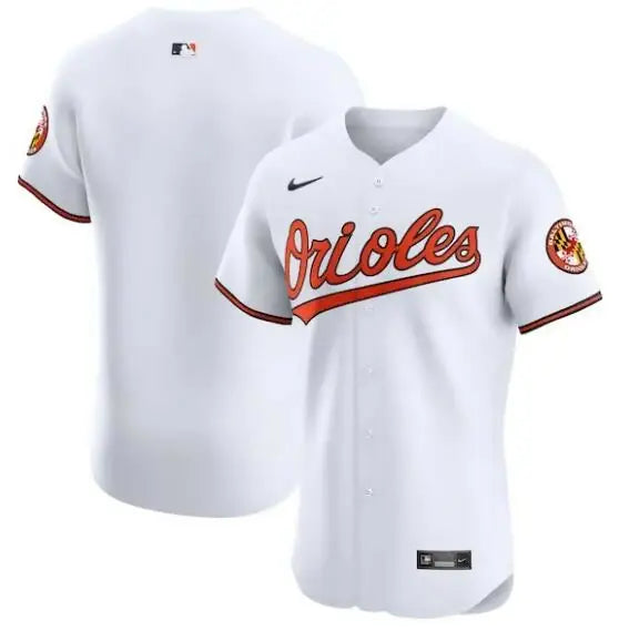 White Baltimore Orioles Nike Home Elite Baseball Jersey front view